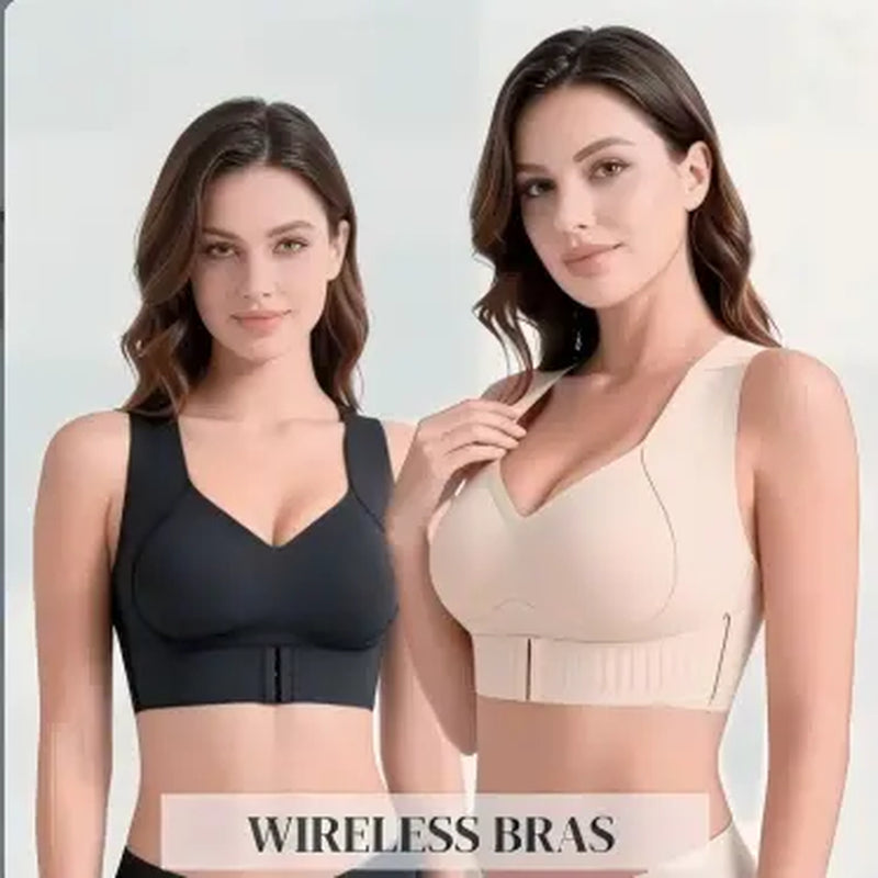 【Summervibes】Wireless Front Closure Support Bra for Women, Full Coverage Everyday Comfort Bra Outdoorfun