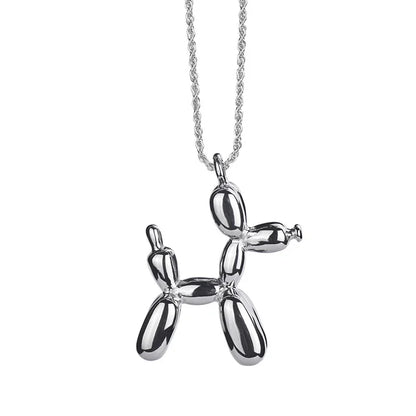 Silver Color Cute Animal Balloon Dog Necklaces Creative Pendant Clavicle Chain Necklace Ladies Girl Jewelry Dropshipping