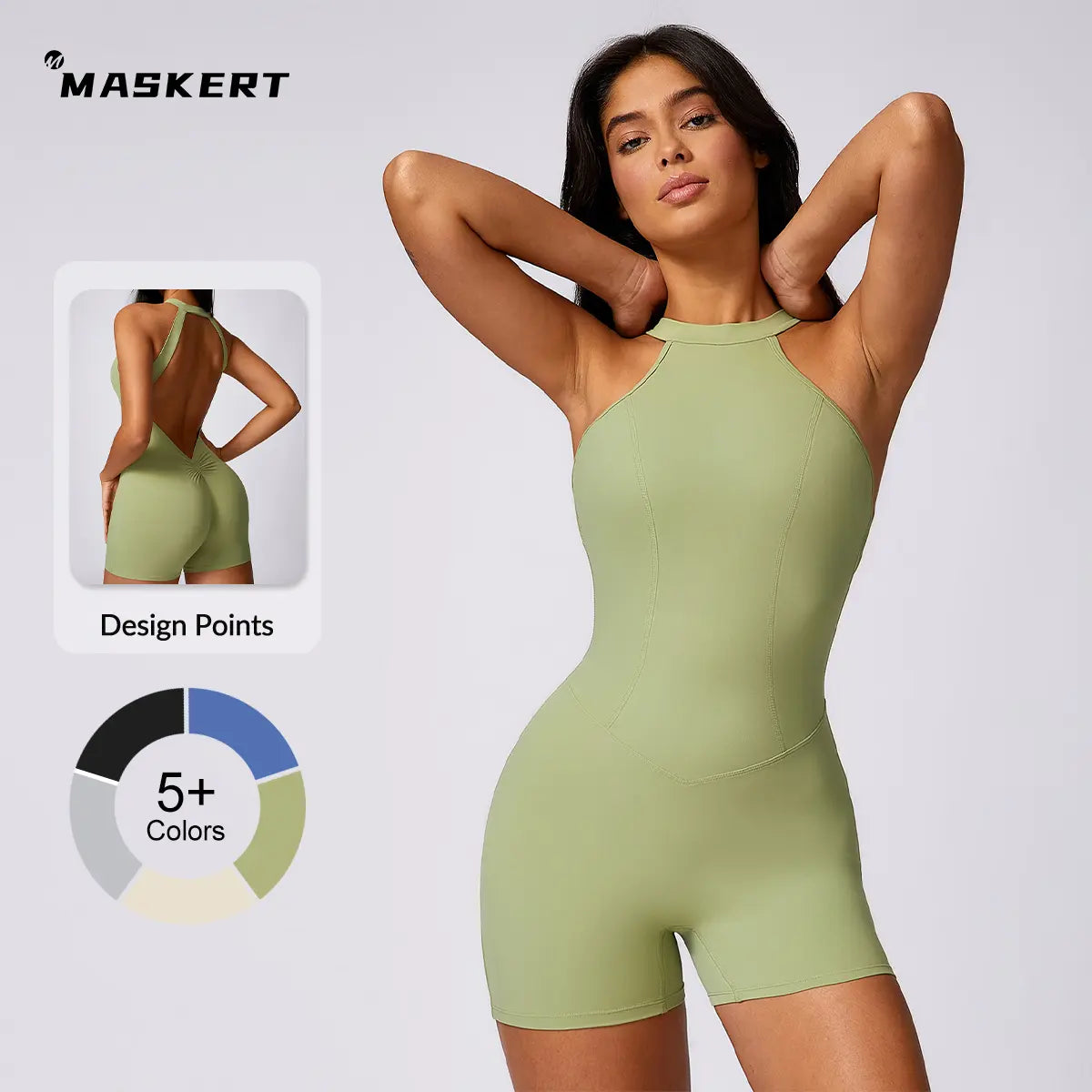 MASKERT Women'S Sleeveless Sports Jumpsuit Soft Stretchy Activewear for Gym & Active Lifestyle