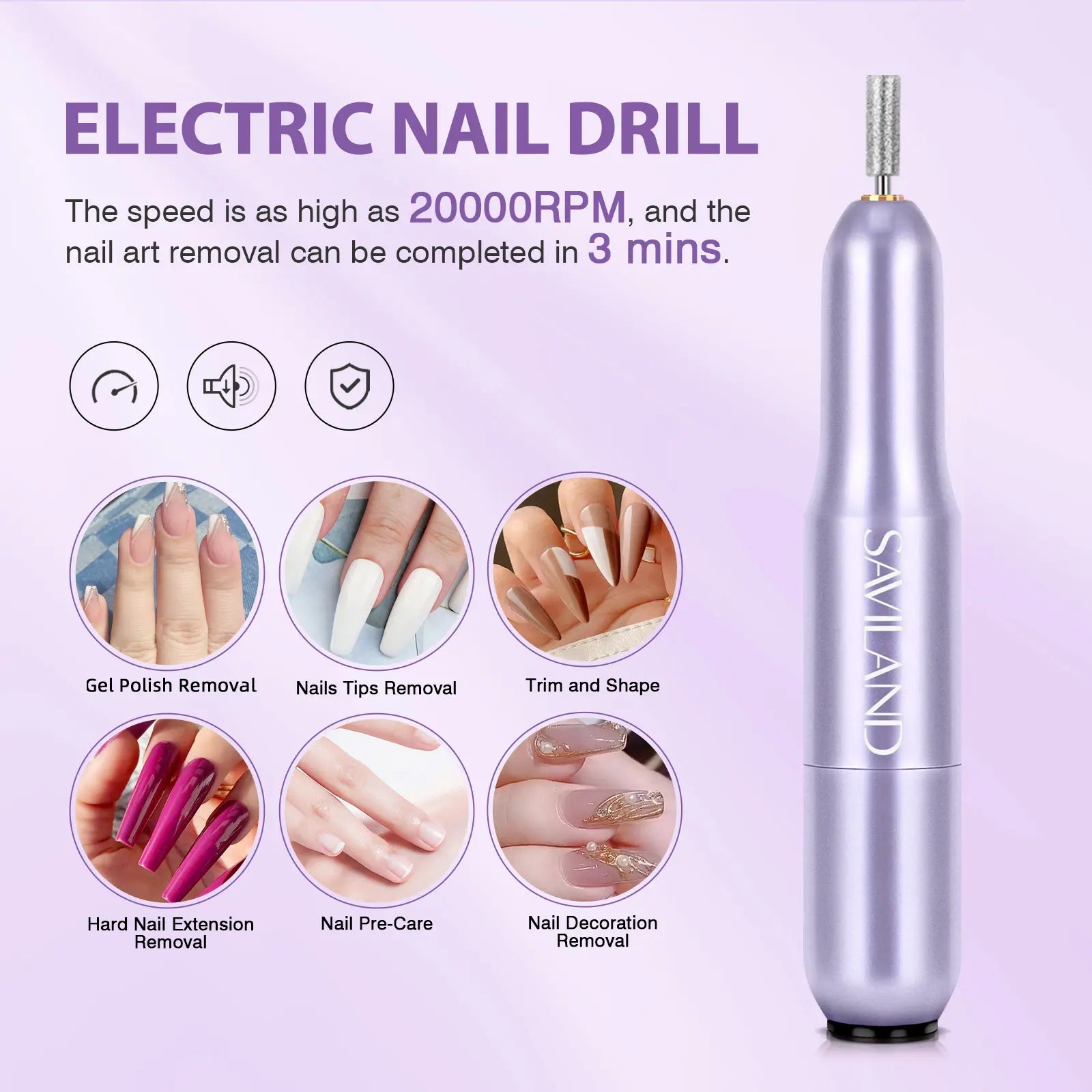 SAVILAND Gel X Nail Kit(It Doesn'T Come with White Nail Drill Bit): All-In-1 Beginner Kit with Drill 0.5Oz Glue Gel 500 Coffin Tips UV Lamp Acrylic Nail Tools Manicures Nail Art Kit & Gel