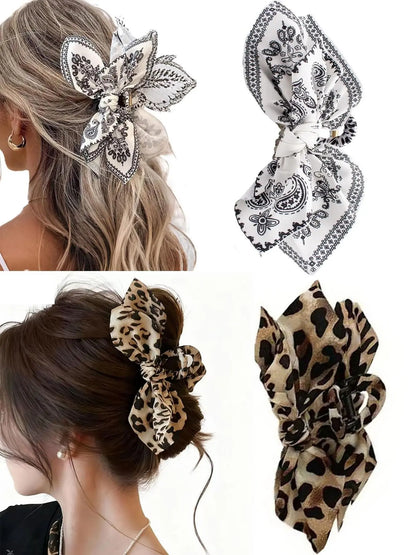 Women'S Hair Clips, Flower Hair Clip, Extra-Large Claw Clips, Hair Claws for Thick Hair, Cute Bow-Shaped Non-Slip Hair Accessories, Stylish Gift for Women and Girls