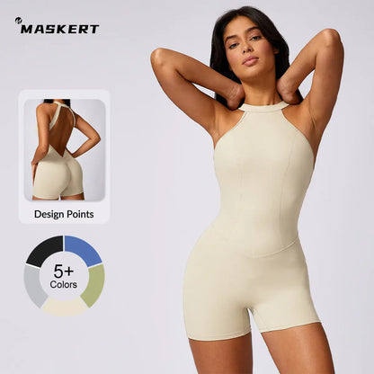MASKERT Women'S Sleeveless Sports Jumpsuit Soft Stretchy Activewear for Gym & Active Lifestyle