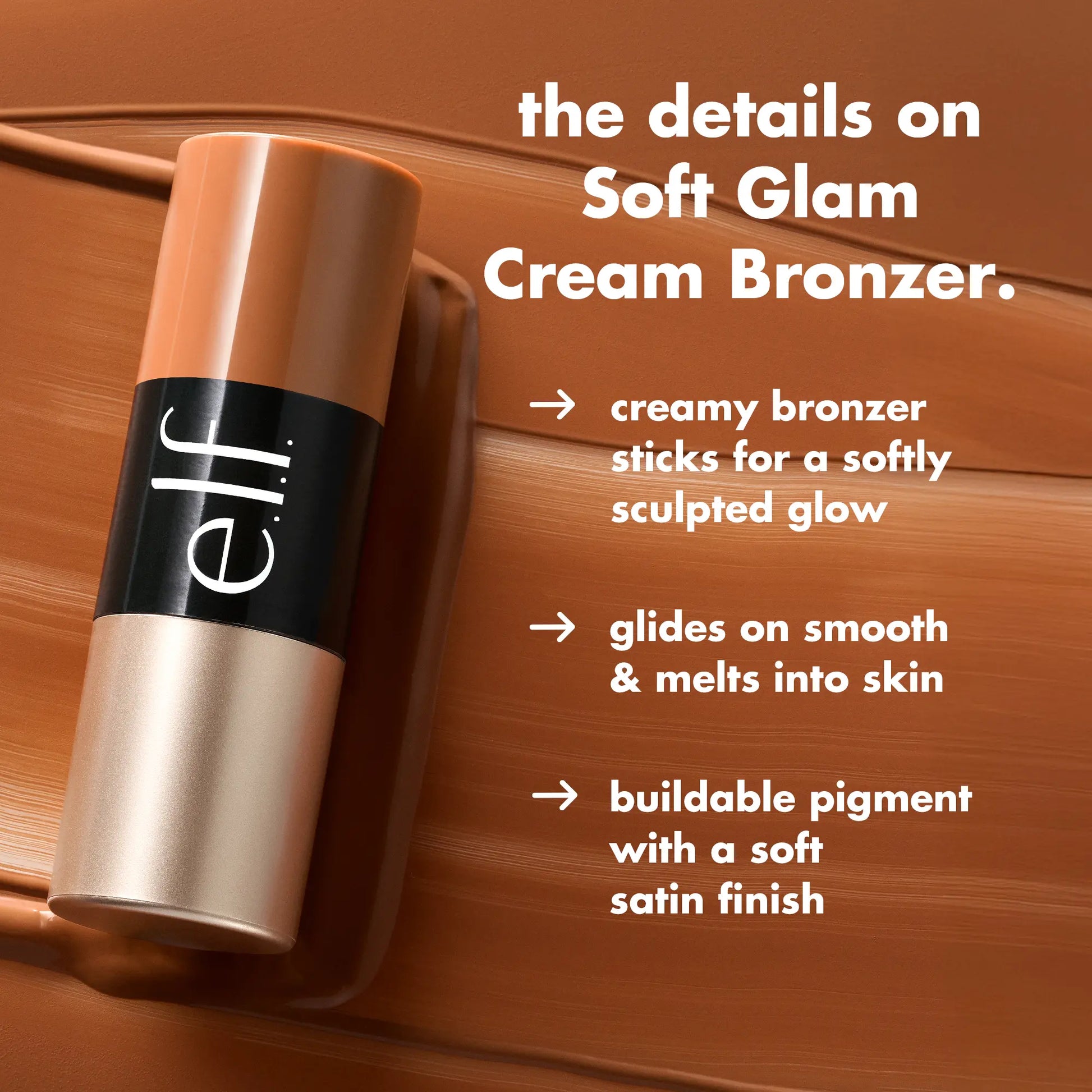 E.L.F. Soft Glam Cream Bronzer - Buildable, Natural Glow Makeup for Face Contouring