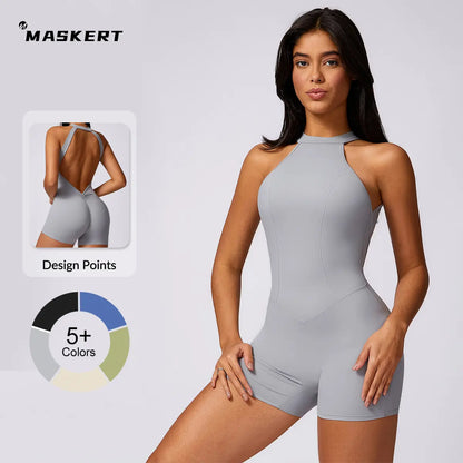 MASKERT Women'S Sleeveless Sports Jumpsuit Soft Stretchy Activewear for Gym & Active Lifestyle