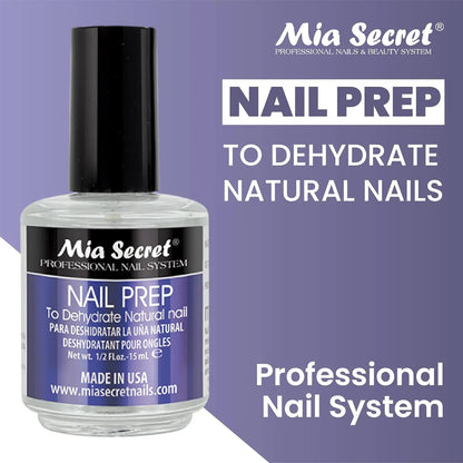 Mia Secret Professional Acid-Free Natural Nail Prep Dehydrator (15Ml) - Cosmetic Single Item, Nail Art Essential for Stronger Bonding with Gel, Acrylic & Powder Applications