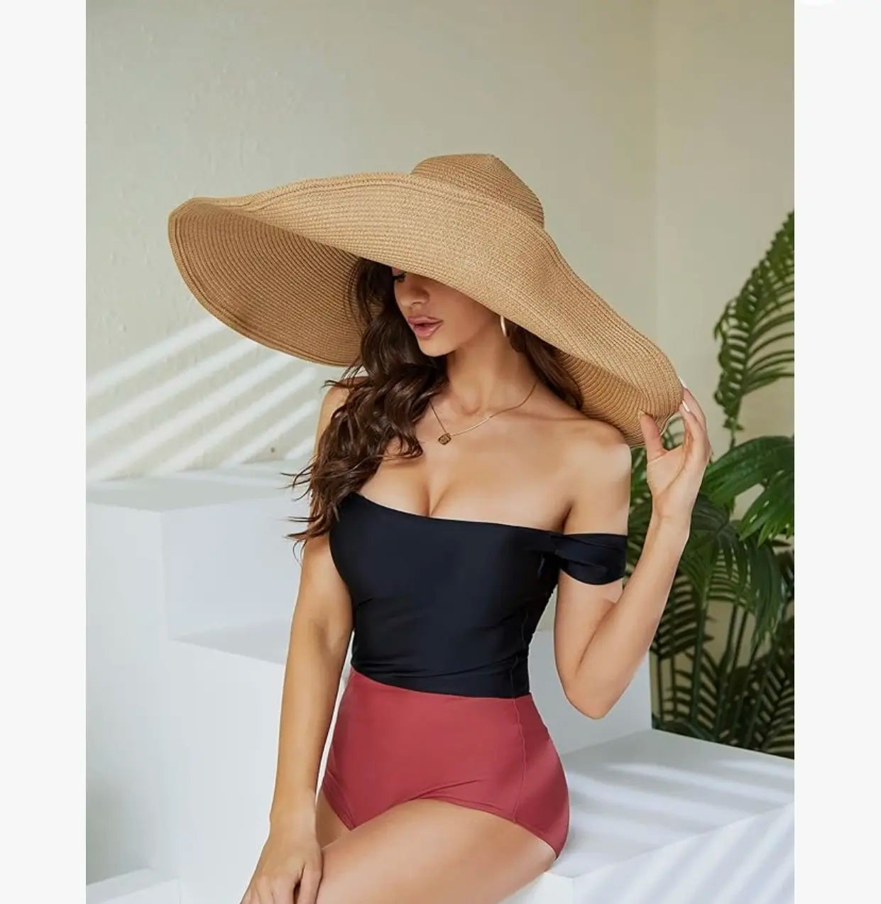 Oversized Large Wide Brim Floppy Beach Straw Hat