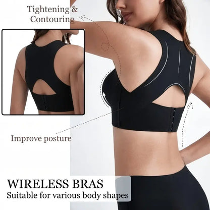 【Summervibes】Wireless Front Closure Support Bra for Women, Full Coverage Everyday Comfort Bra Outdoorfun