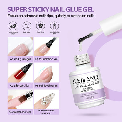 SAVILAND Gel X Nail Kit(It Doesn'T Come with White Nail Drill Bit): All-In-1 Beginner Kit with Drill 0.5Oz Glue Gel 500 Coffin Tips UV Lamp Acrylic Nail Tools Manicures Nail Art Kit & Gel