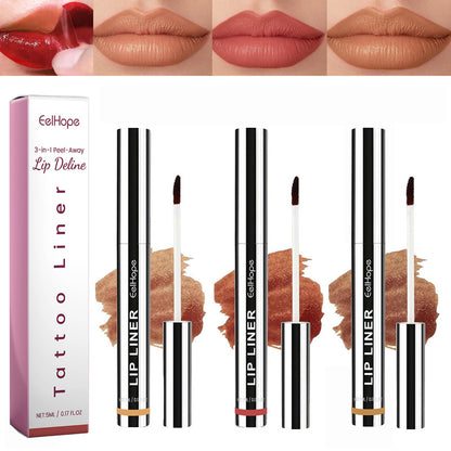 Mrettick Peel-Off Lip Liner Stain (3-Pack) — Long-Lasting Tattoo Lip Tint