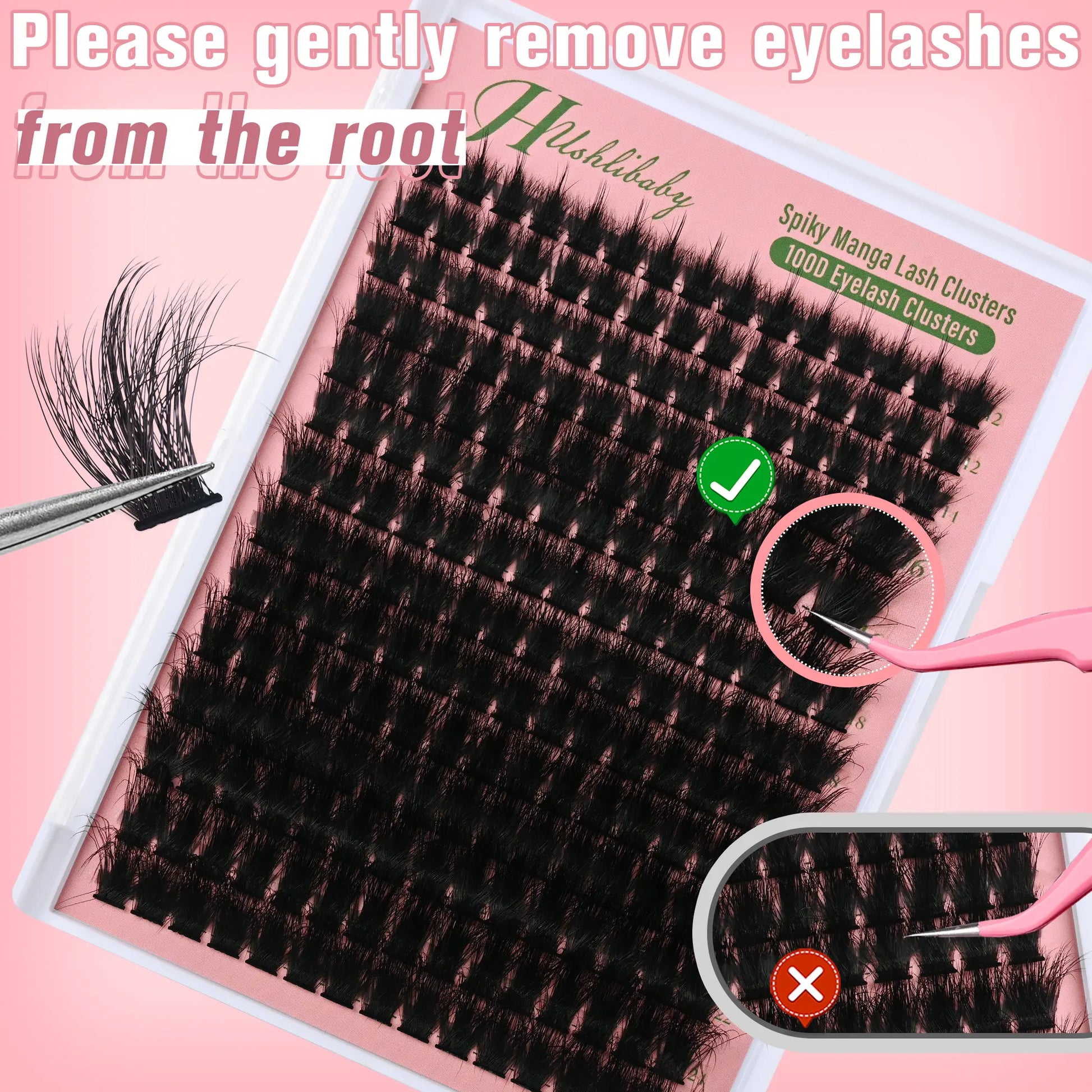 Spikes Lash Clusters Wispy Manga Eyelash Clusters Thick 100D Mega Eyelash Extensions Anime Eyelashes Clusters Reusable Full Volume Individual Lash Extension (D Curly 12-24Mm)