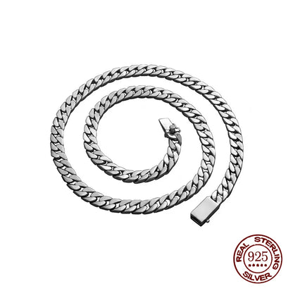 100% S925 Sterling Silver Bracelet 8MM Punk S925 Silver Jewelry Never Fade Men Women Jewelry Gifts
