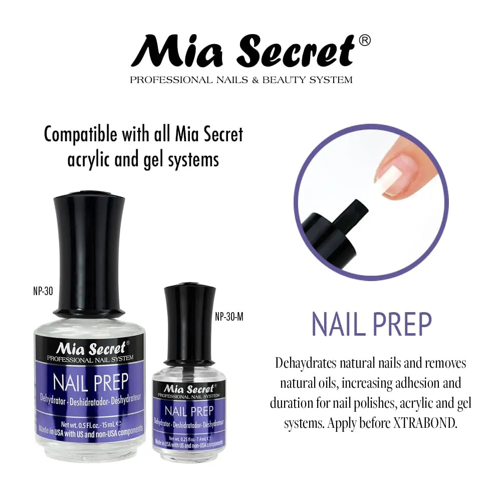Mia Secret Professional Acid-Free Natural Nail Prep Dehydrator (15Ml) - Cosmetic Single Item, Nail Art Essential for Stronger Bonding with Gel, Acrylic & Powder Applications