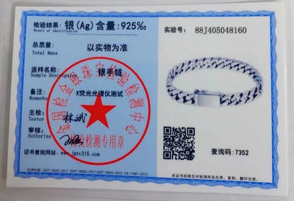 100% S925 Sterling Silver Bracelet 8MM Punk S925 Silver Jewelry Never Fade Men Women Jewelry Gifts