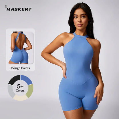 MASKERT Women'S Sleeveless Sports Jumpsuit Soft Stretchy Activewear for Gym & Active Lifestyle