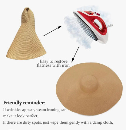 Oversized Large Wide Brim Floppy Beach Straw Hat