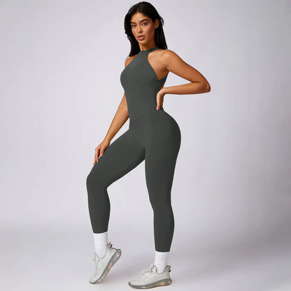 MASKERT Women'S Sleeveless Sports Jumpsuit Soft Stretchy Activewear for Gym & Active Lifestyle