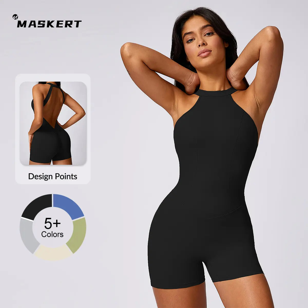MASKERT Women'S Sleeveless Sports Jumpsuit Soft Stretchy Activewear for Gym & Active Lifestyle